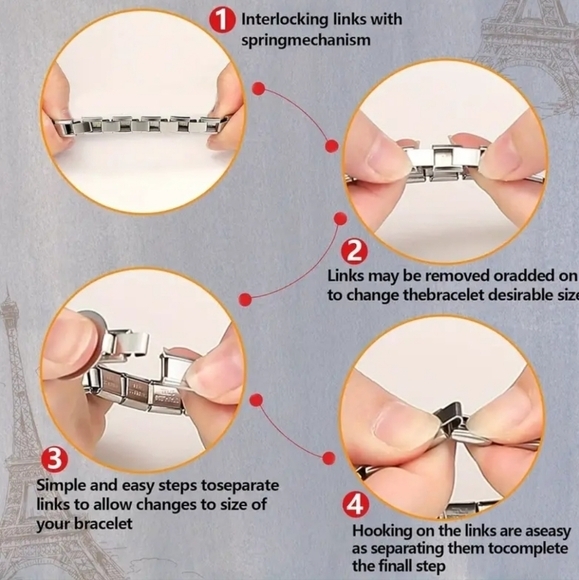 Italian Charm Dangling Moon Stars and Pearls‎ Zircon Gem Italian Charm Bracelet - Picture 2 of 14